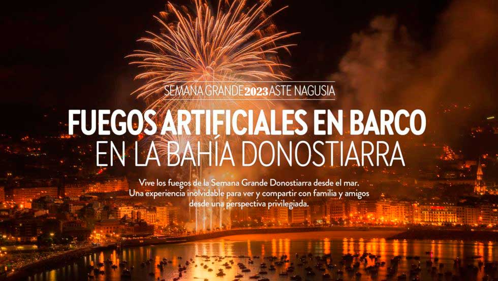 Ver los fuegos artificiales de Donostia en barco